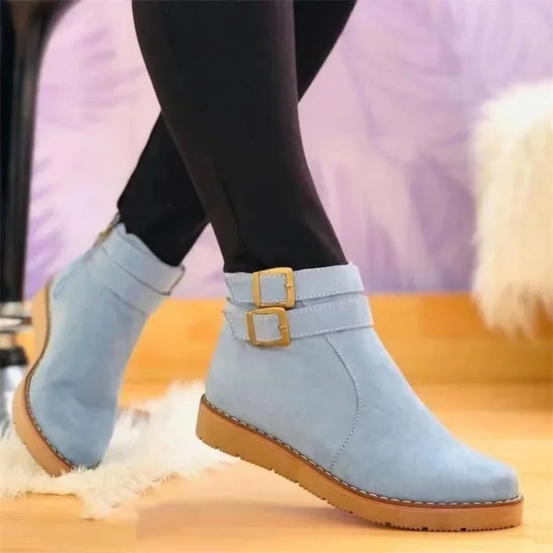 Noor - Women's Ankle Boots with Double Buckle